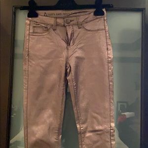 Copper, NWOT shiny, skinny jeans
